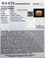 Load image into Gallery viewer, 9.06/CT Natural Yellow Sapphire with Govt Lab Certificate-(1221)