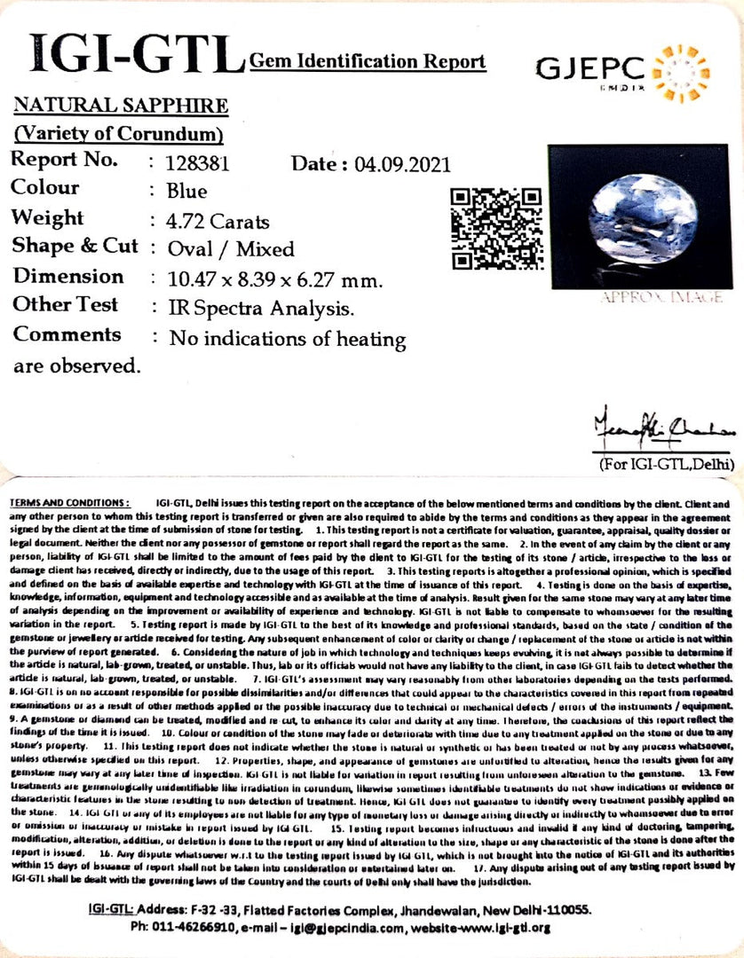 4.72/CT Nature Neelam with Govt Lab Certificate-BLUSA9W