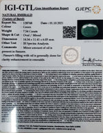 Load image into Gallery viewer, 7.54/CT Natural Panna Stone with Govt. Lab Certified (3441)