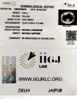Load image into Gallery viewer, 4.04/CT Natural Yellow Sapphire With Govt Lab Certificate-12927D53210
