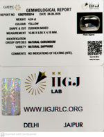 Load image into Gallery viewer, 4.04/CT Natural Yellow Sapphire With Govt Lab Certificate-12927D53214