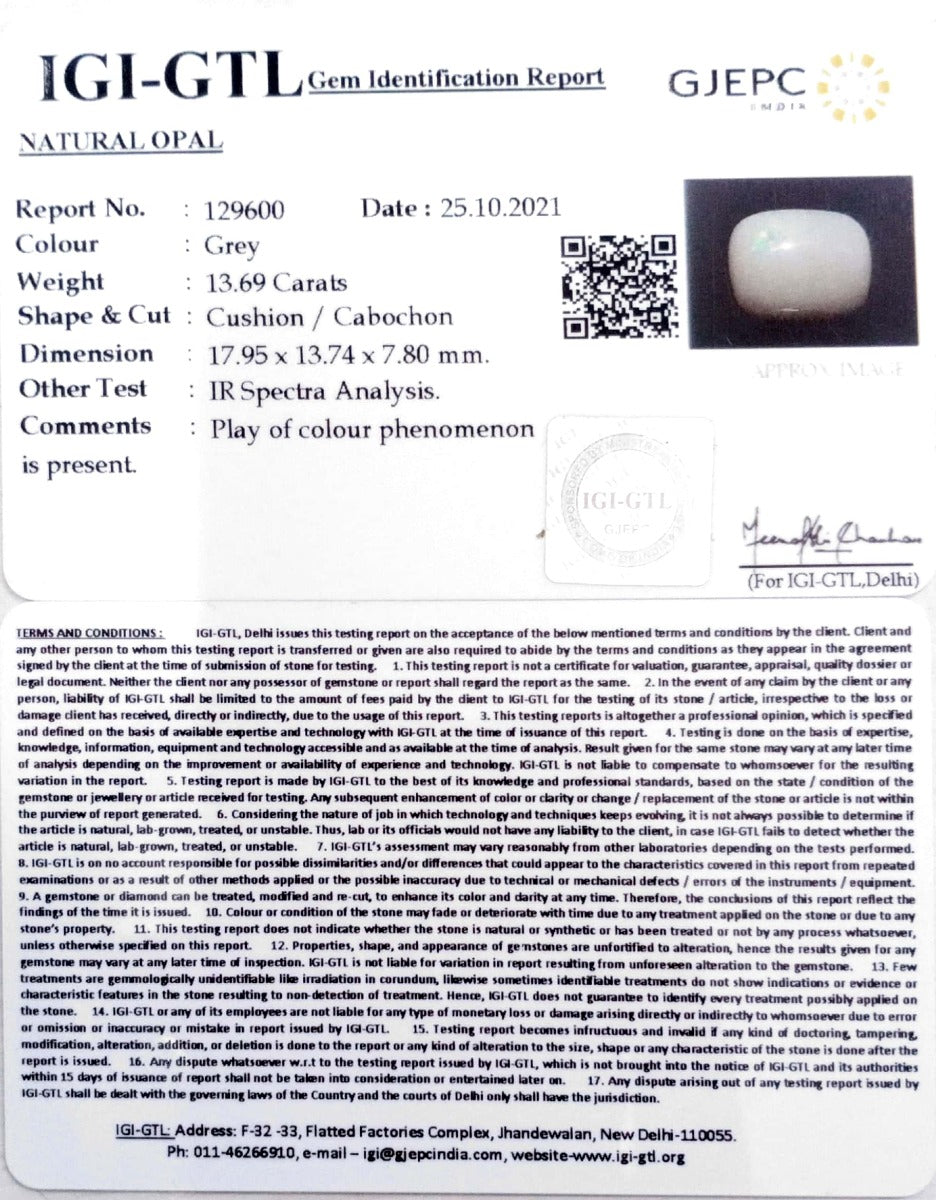 15.19 Ratti Natural Opal with Govt. Lab Certificate-(2331)