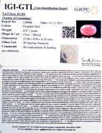 Load image into Gallery viewer, 4.67/CT Natural Ruby Stone with Govt. Lab Certificate-130084
