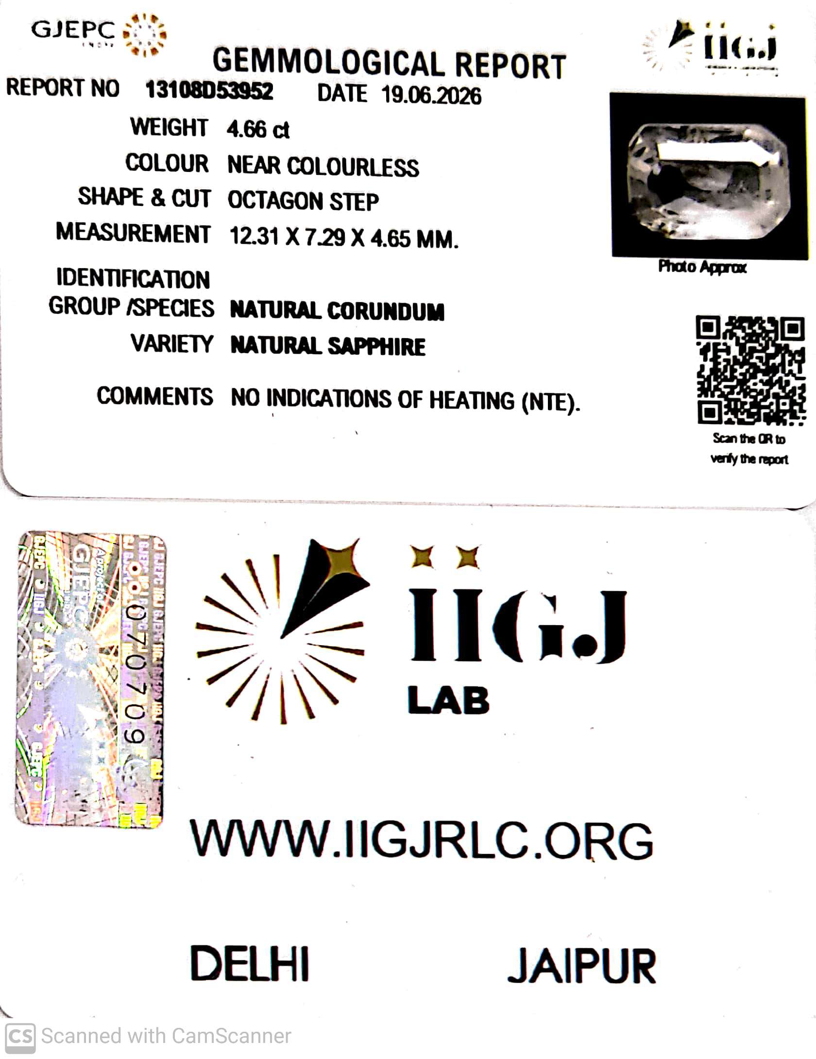 4.66/CT Natural Yellow Sapphire With Govt Lab Certificate-13108D53952