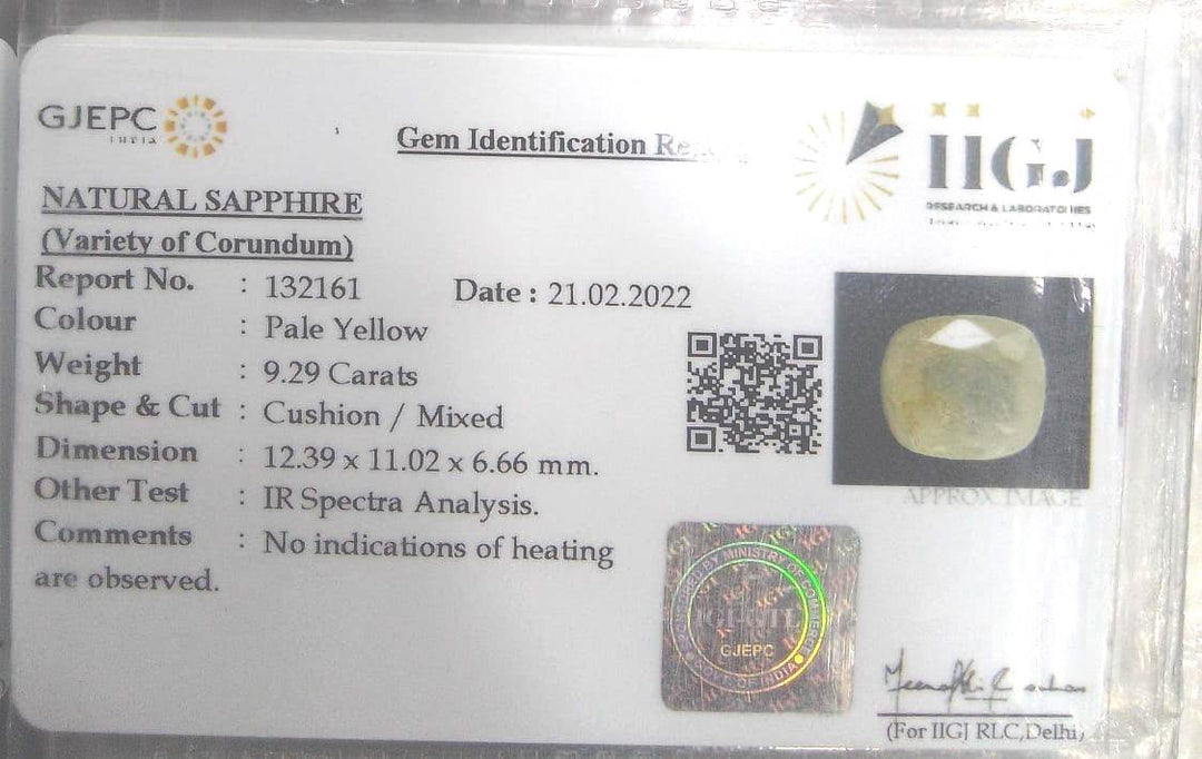 9.29/CT Natural Ceylonese Pukhraj Stone with Govt Lab Certificate (6771)