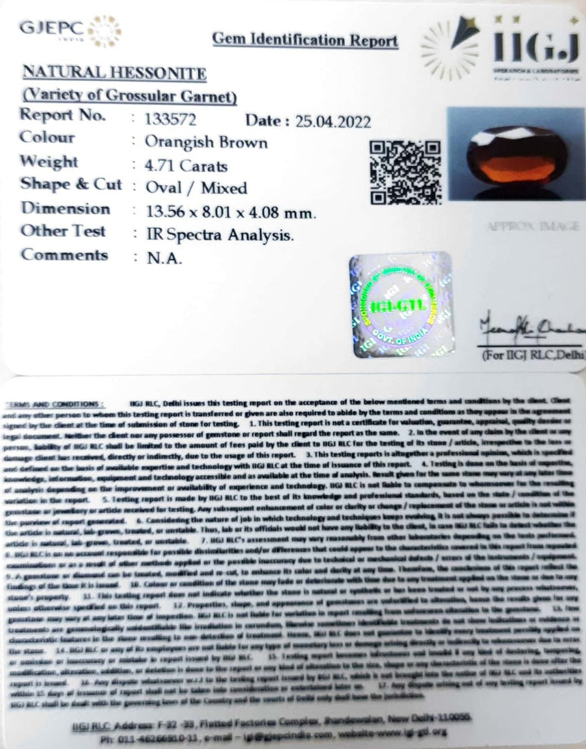 5.22 Ratti Natural Govt. Lab Certified Ceylonese Gomed-(1221)