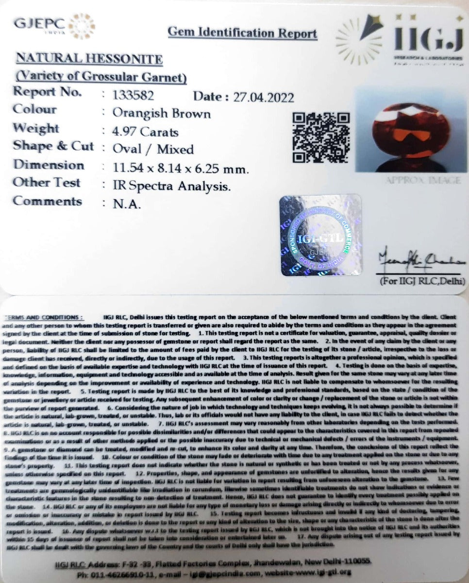 5.51 Ratti Natural Govt. Lab Certified Ceylonese Gomed-(133582)