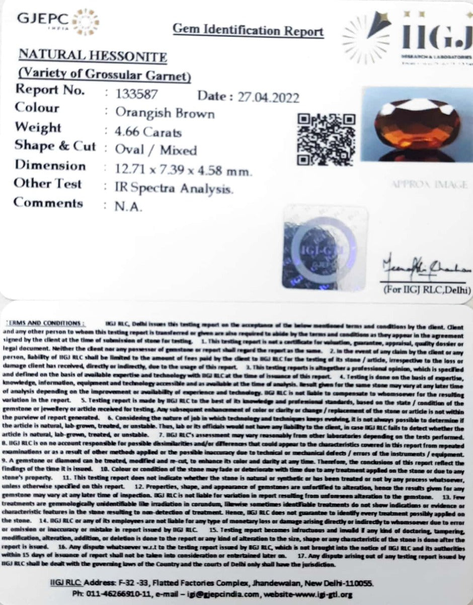 5.17 Ratti Natural Govt. Lab Certified Ceylonese Gomed-(133587)