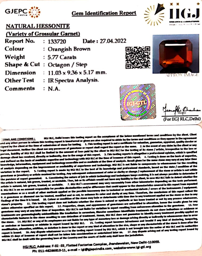 5.77/CT Natural Govt. Lab Certified Ceylonese Gomed-1221