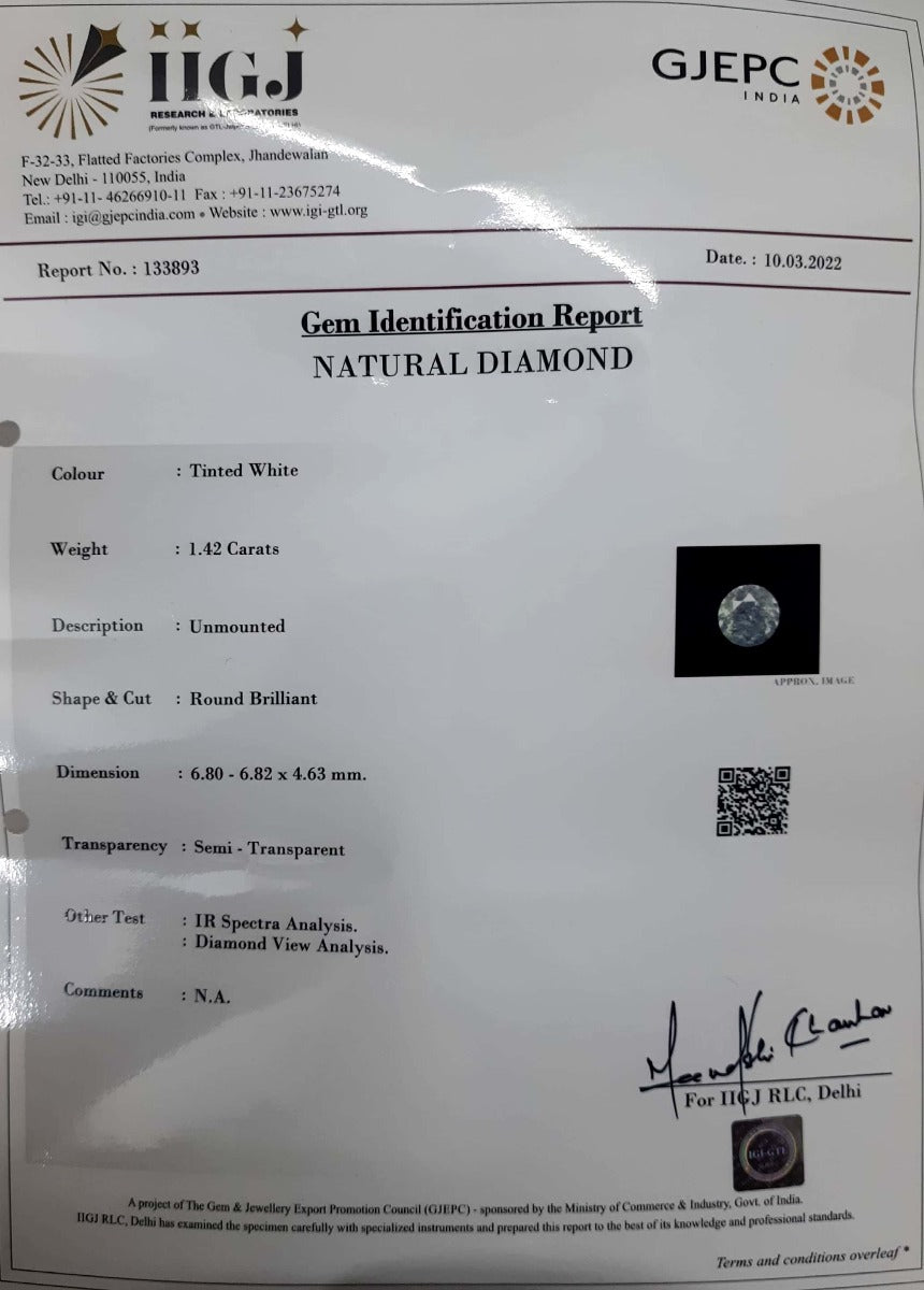 1.42/CT Natural Diamond Gemstone