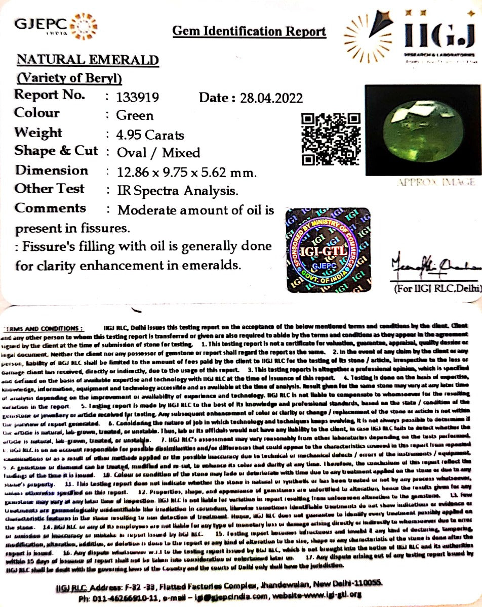5.49 Ratti Natural Panna Stone with Govt. Lab Certified-133919