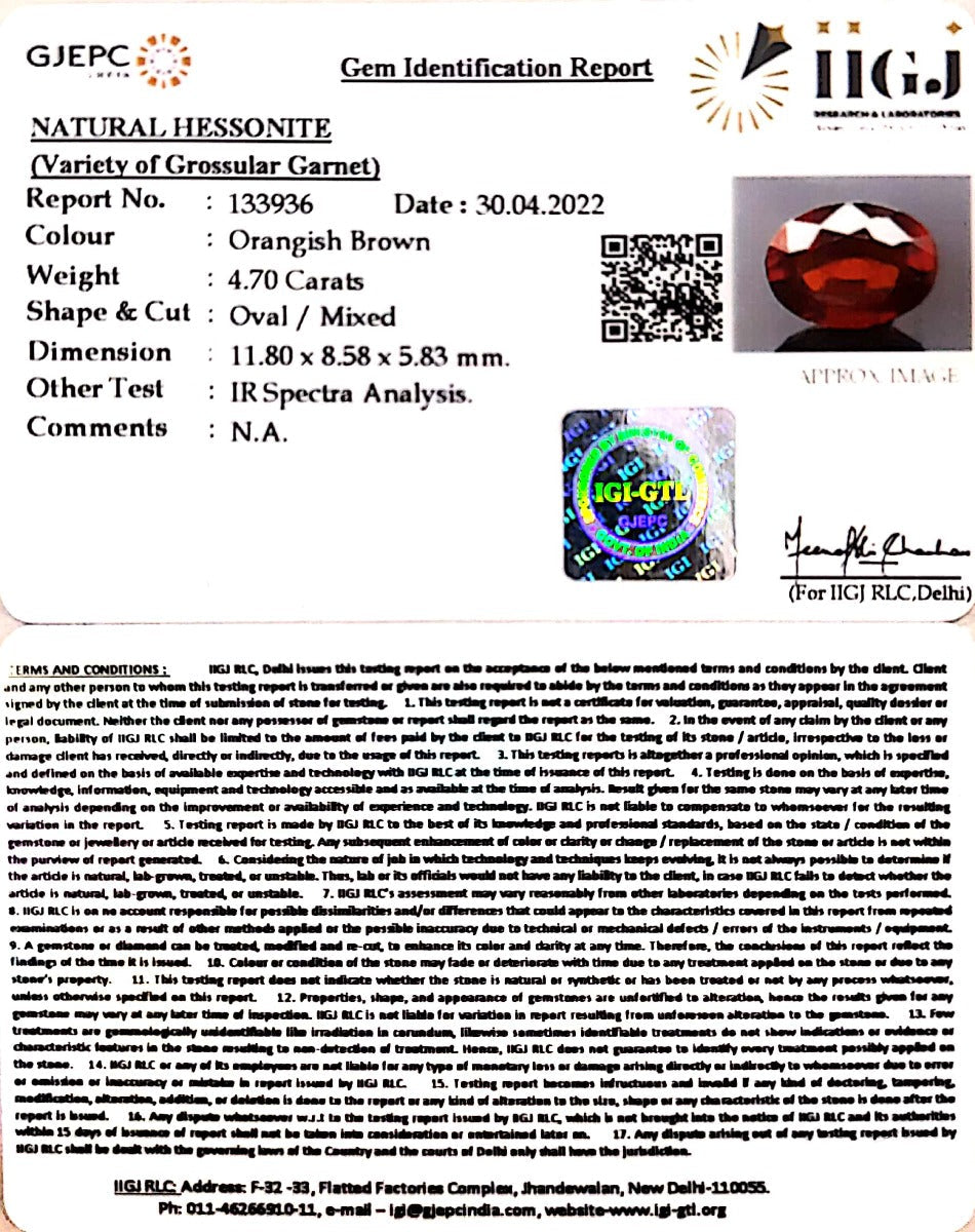 4.70/CT Natural Govt. Lab Certified Ceylonese Gomed-133936