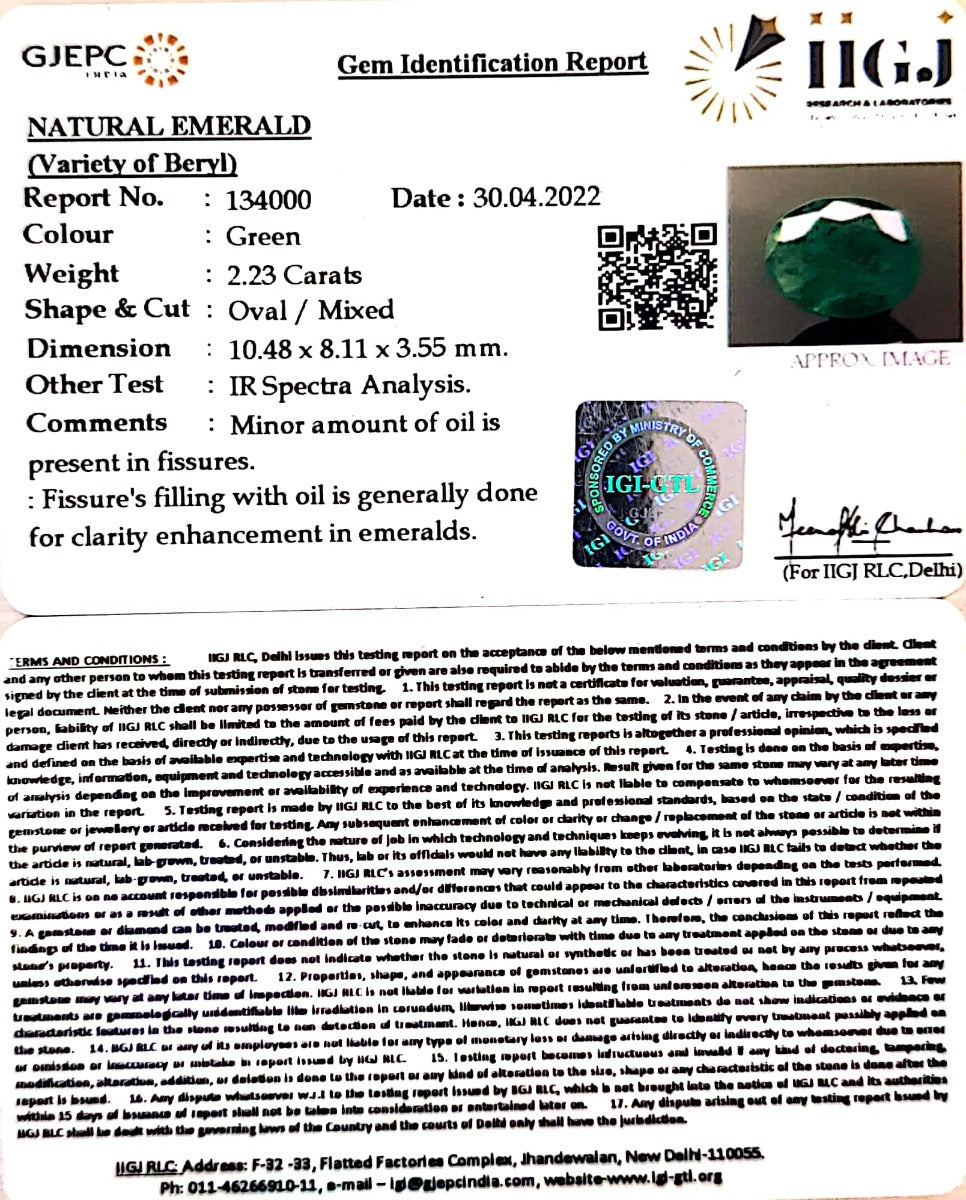 2.47 Ratti Natural Panna stone with Govt. Lab Certified-3441