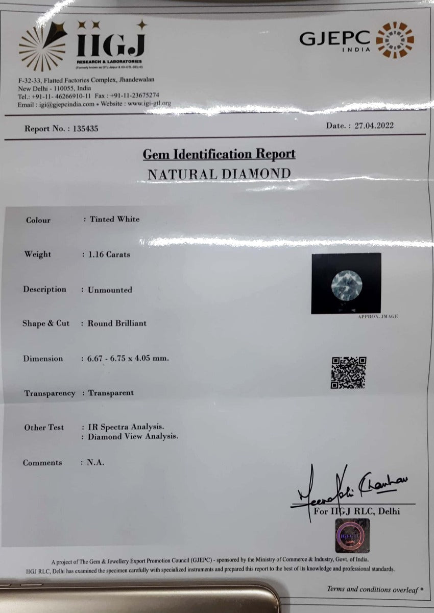 1.02/CT Natural Diamond Gemstone-135435