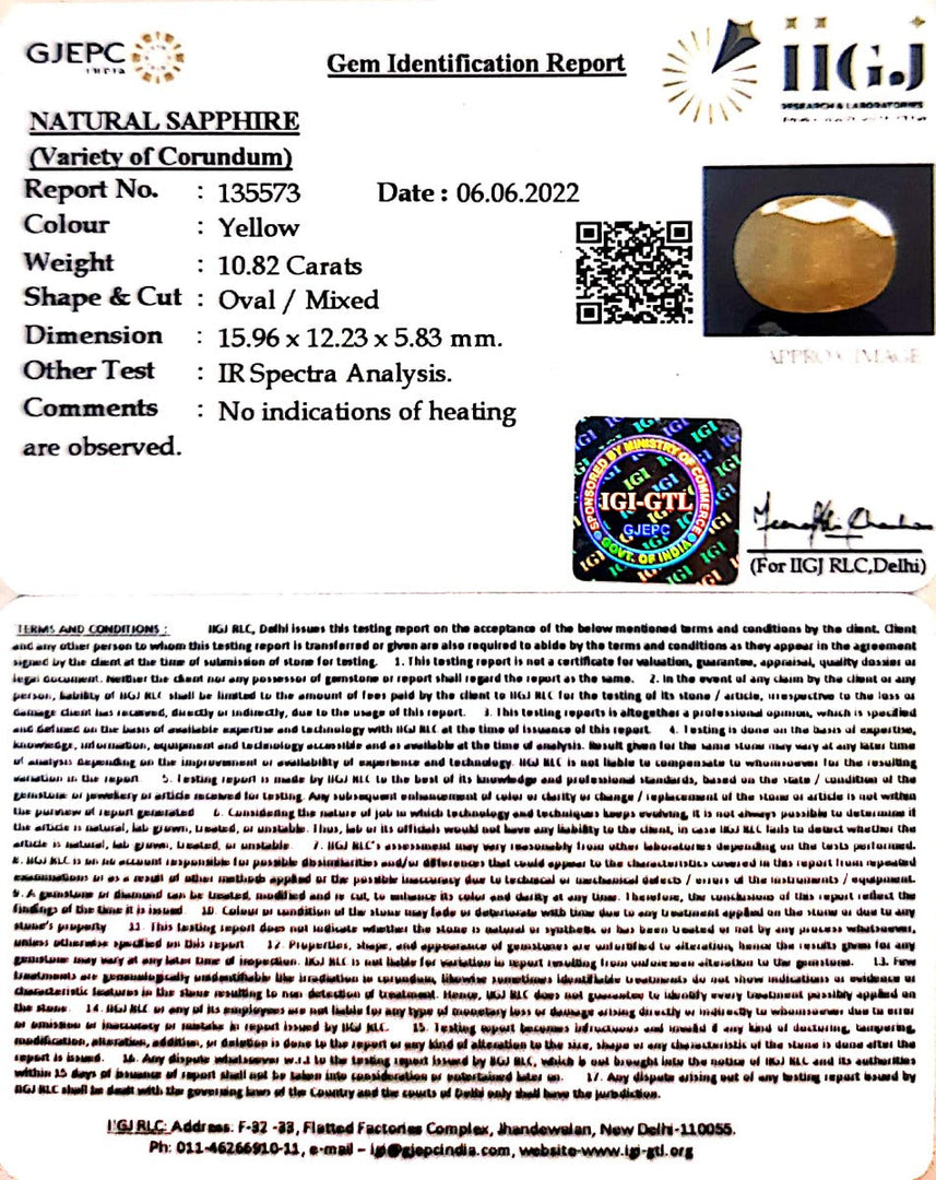 10.82/CT Natural Ceylonese Pukhraj with Govt Lab Certificate-4551