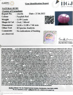 Load image into Gallery viewer, 11.99/CT Natural Ruby Stone with Govt. Lab Certificate-136196