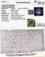Load image into Gallery viewer, 5.74/CT Natural Purple Sapphire with Govt Lab Certificate-136893