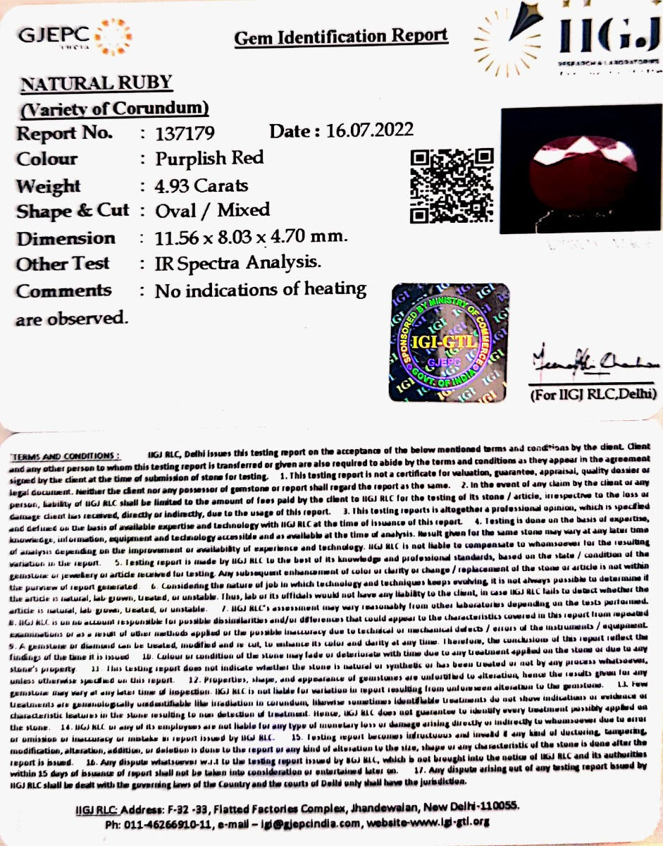 5.47/Ratti Natural Neo Burma Ruby with Govt. Lab Certificate-5661