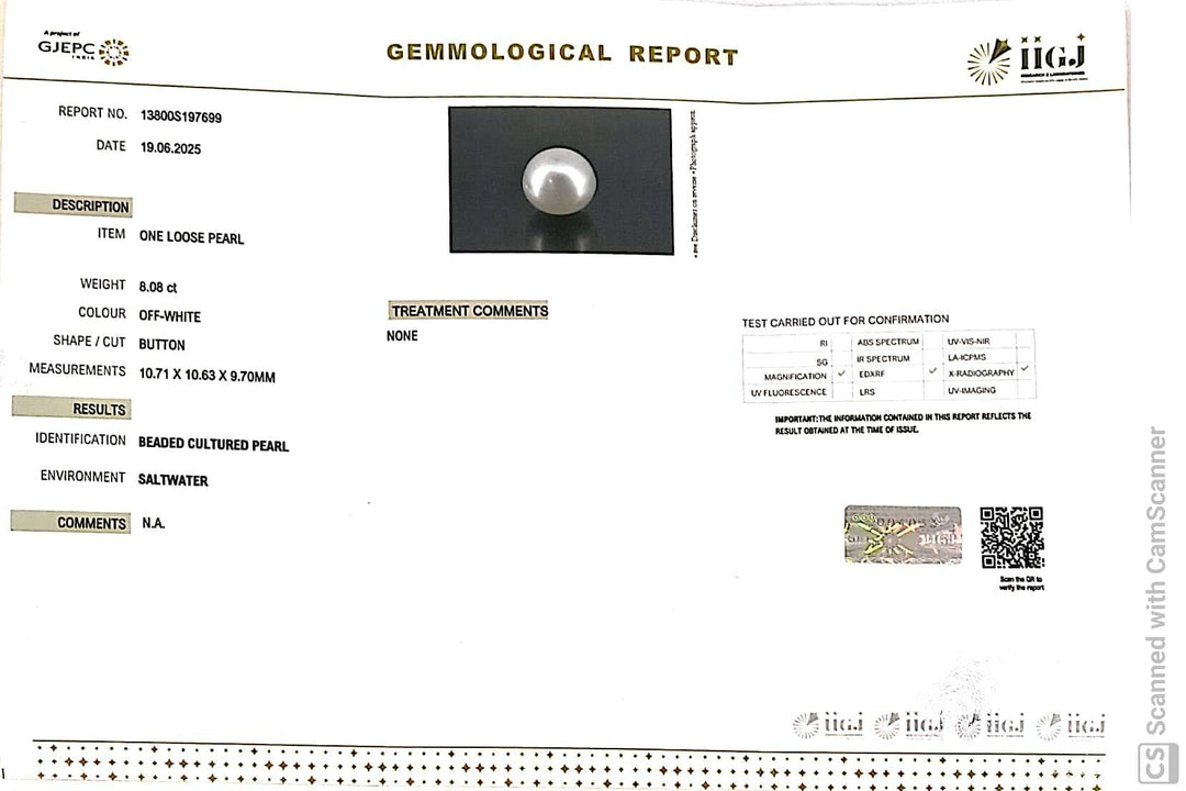 8.08/CT Natural South Sea Pearl Beads With Lab Certificate (1550)