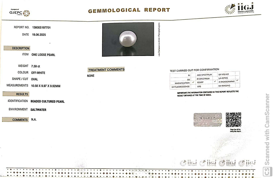 7.59/CT Natural South Sea Pearl Beads With Lab Certificate (1550)