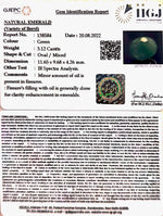 Load image into Gallery viewer, 3.12/CT Natural Panna Stone with Govt. Lab Certified (3441)