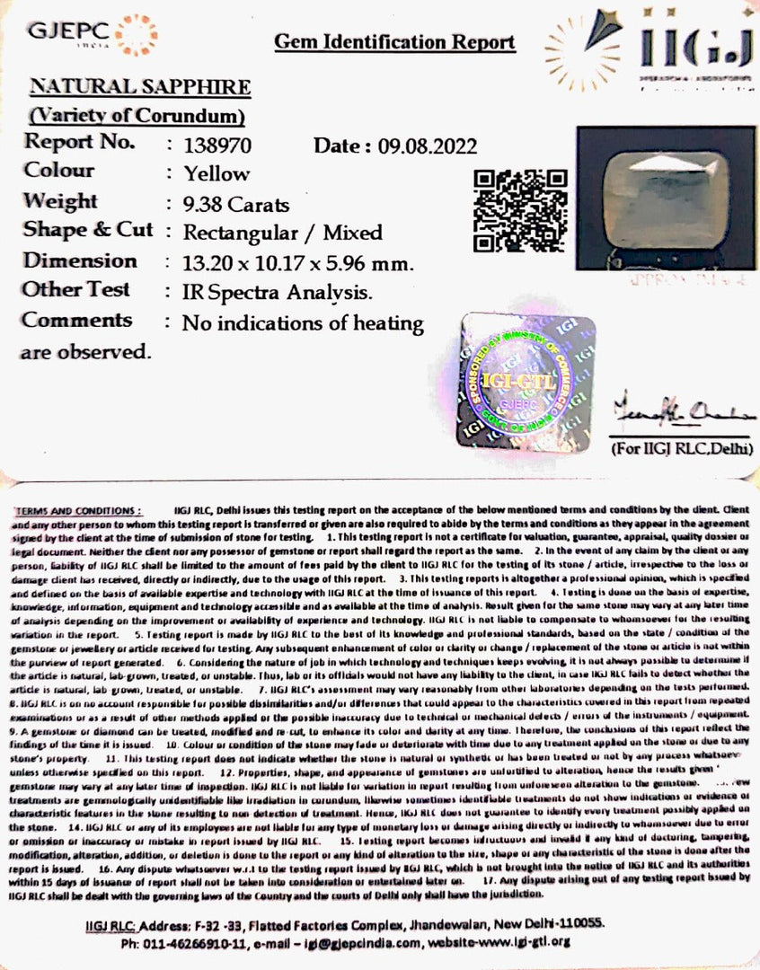 4.10 /CT Natural Ceylonese Pukhraj with Govt Lab Certificate-12210