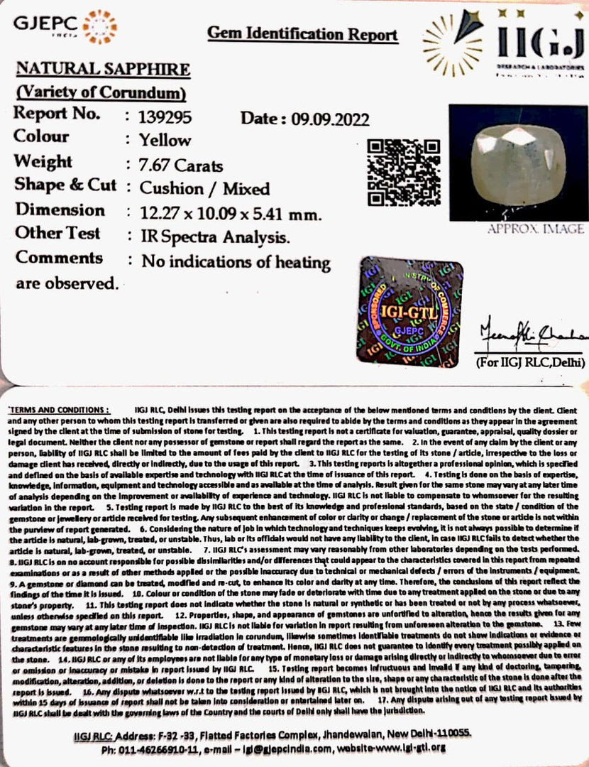 7.67/CT Natural Ceylonese Pukhraj with Govt Lab Certificate-6771
