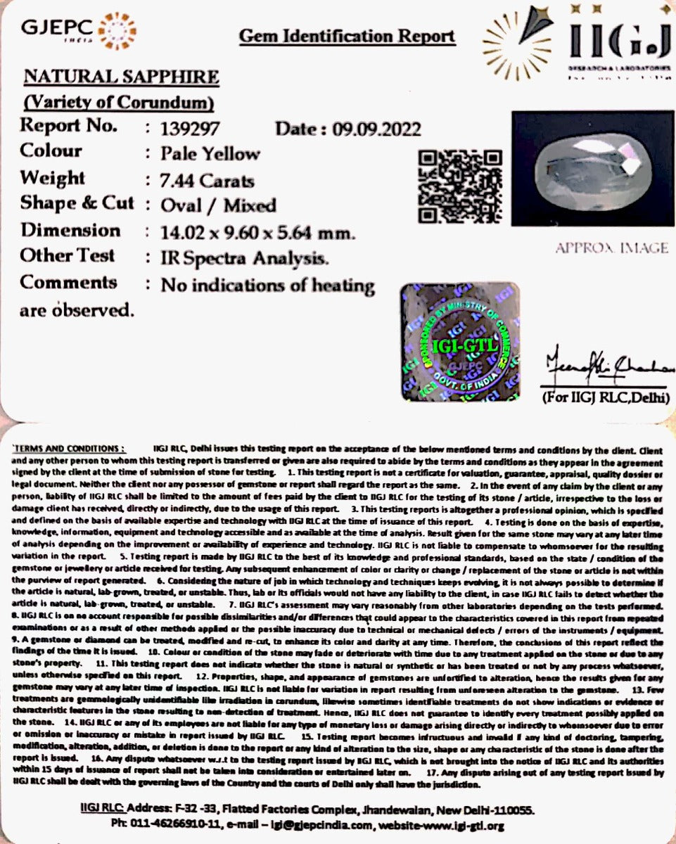 7.44/CT Natural Oval Mixed Shape Ceylonese Pukhraj with Govt Lab Certificate-6771