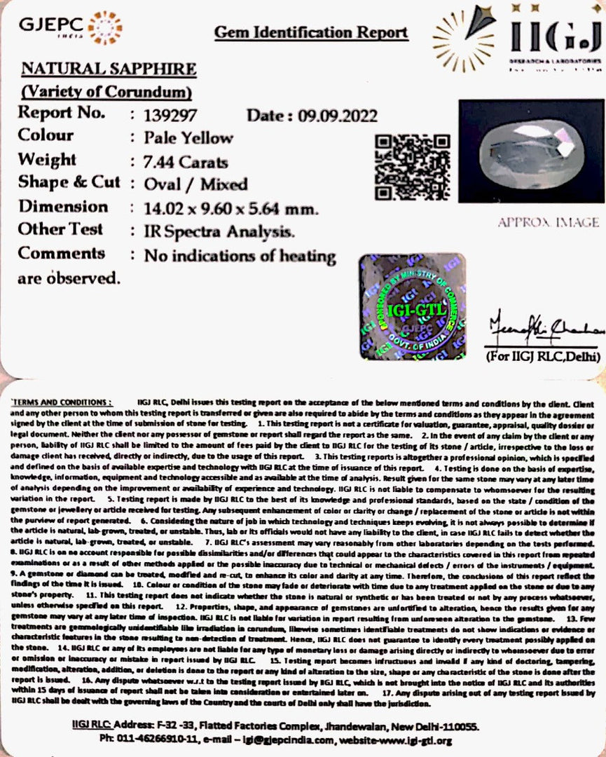 7.44/CT Natural Ceylonese Pukhraj with Govt Lab Certificate-6771