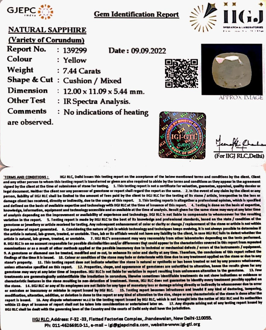 7.44/CT Natural Ceylonese Pukhraj with Govt Lab Certificate-6771