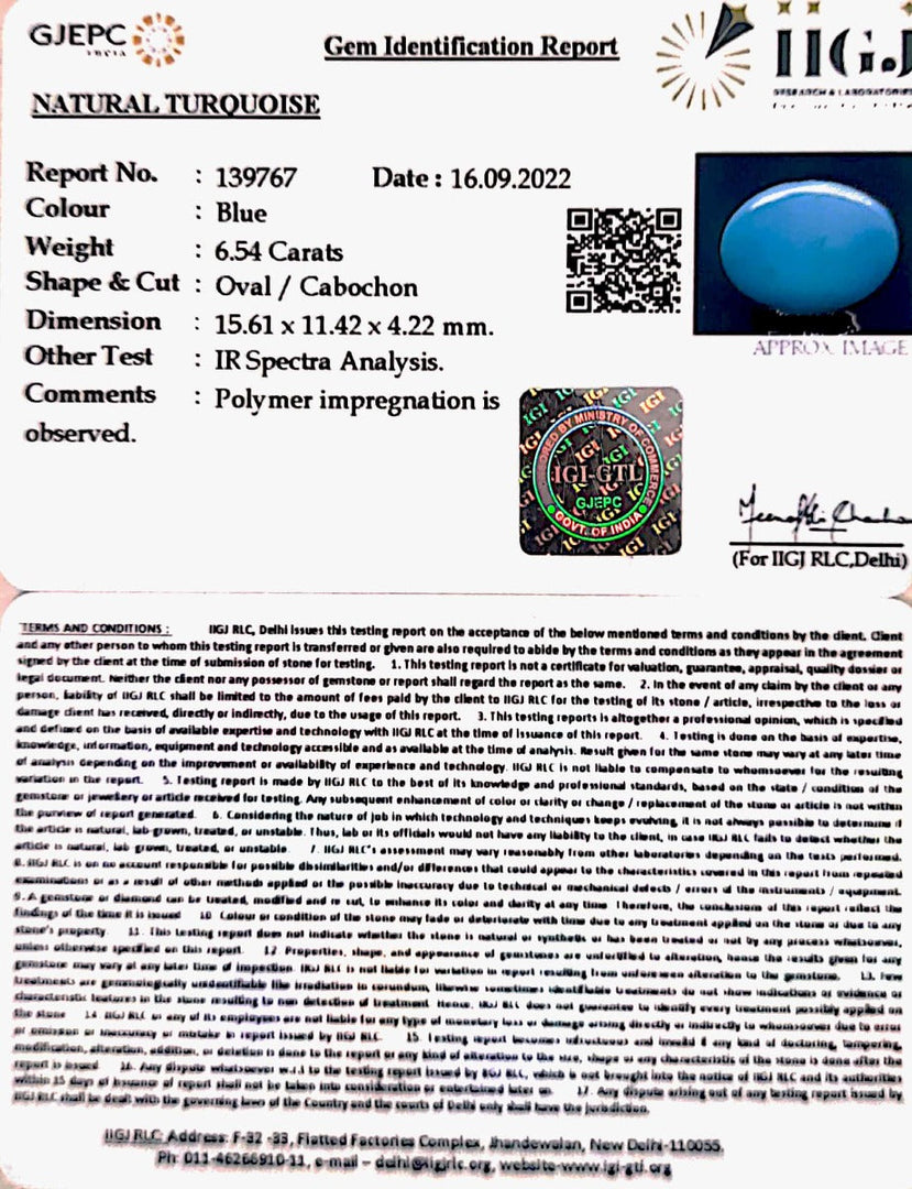 6.54 Carat Turquoise-(832)