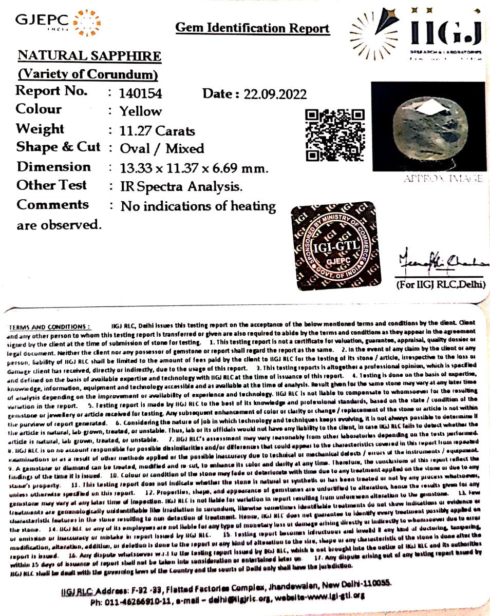 11.27/CT Natural Ceylonese Pukhraj with Govt Lab Certificate-(6771)