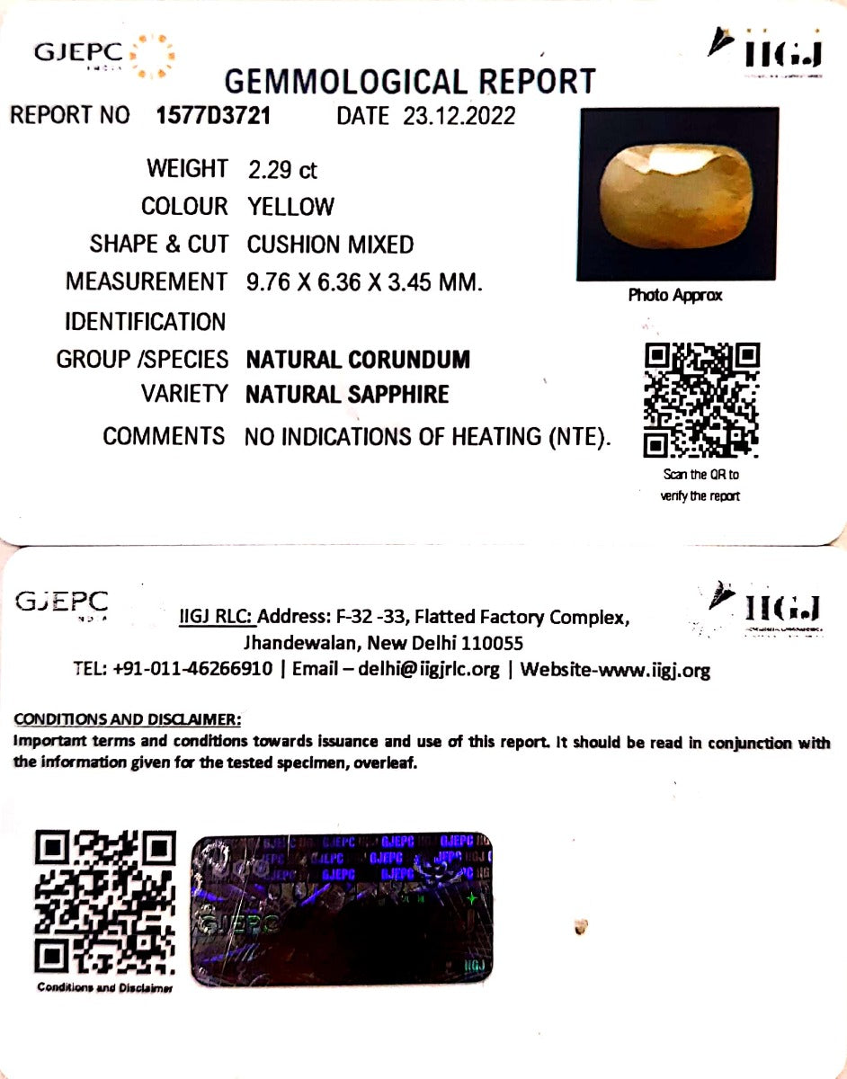2.29/CT Natural Ceylonese Pukhraj with Govt Lab Certificate-1577D3721