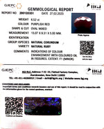 Load image into Gallery viewer, 6.52/CT Natural Indian Ruby with Govt. Lab Certificate (1221)