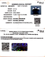 Load image into Gallery viewer, 6.74/CT Natural Blue Sapphire with Govt Lab Certificate (2331)