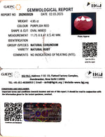 Load image into Gallery viewer, 4.95/CT Natural Mozambique Ruby with Govt. Lab Certificate (23310)