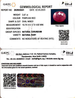 Load image into Gallery viewer, 3.87/CT Natural Mozambique Ruby with Govt. Lab Certificate (RUBY9T)