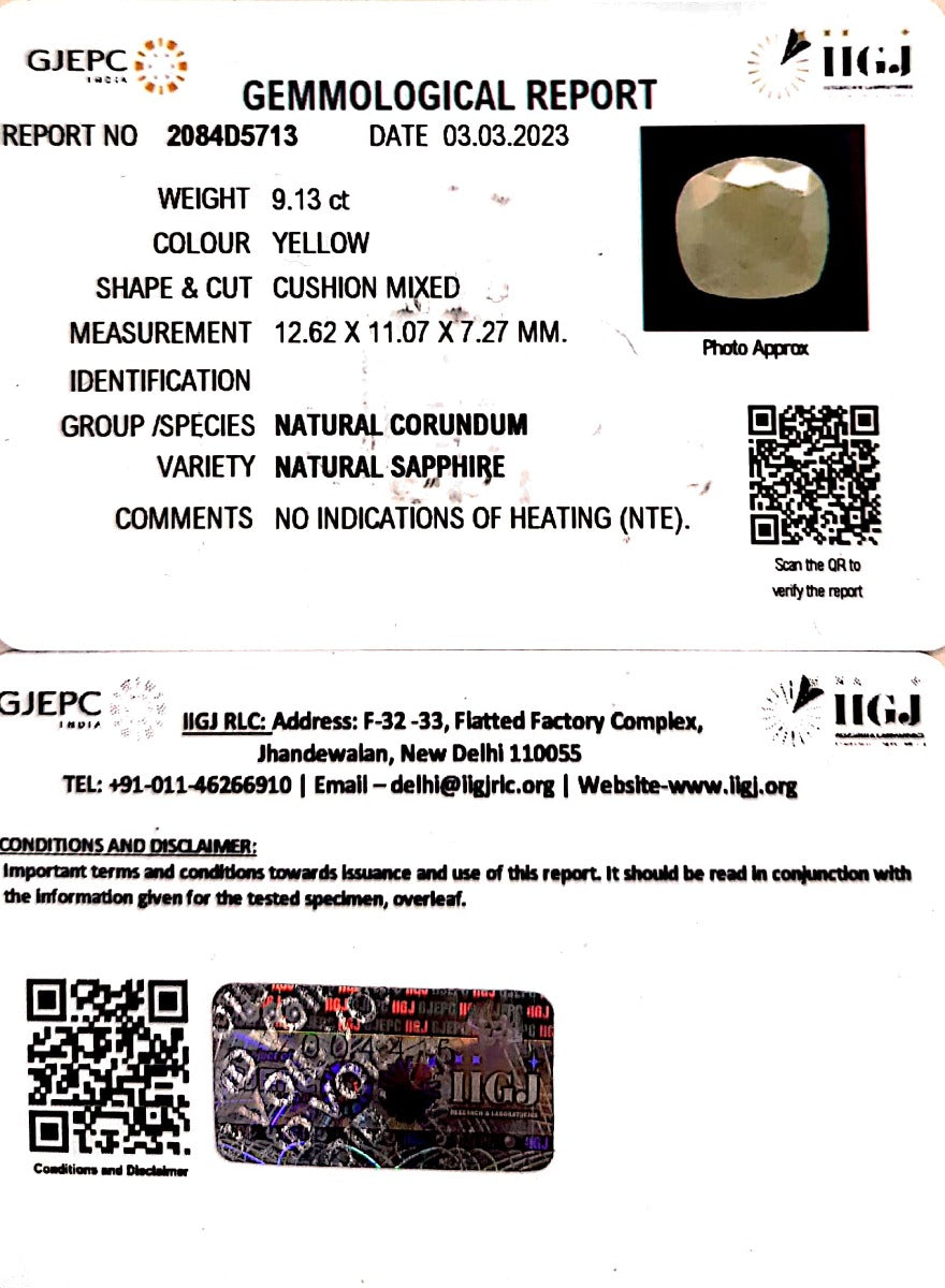 9.13/CT Natural Ceylonese Pukhraj with Govt Lab Certificate-(4551)