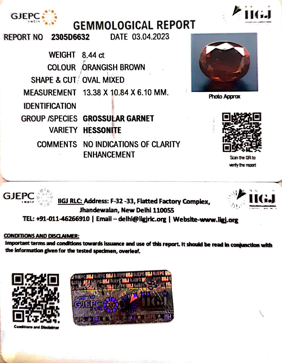 8.44/CT Natural Govt. Lab Certified Ceylonese Gomed-2305D6632