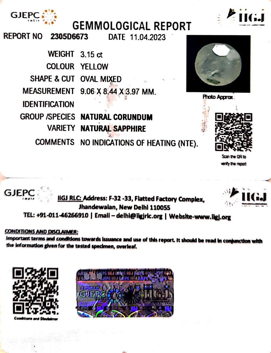 3.15/CT Natural Ceylonese Pukhraj with Govt Lab Certificate-2305D6673