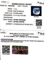 Load image into Gallery viewer, 1.10/CT Natural White Sapphire with Govt Lab Certificate-2361D7045