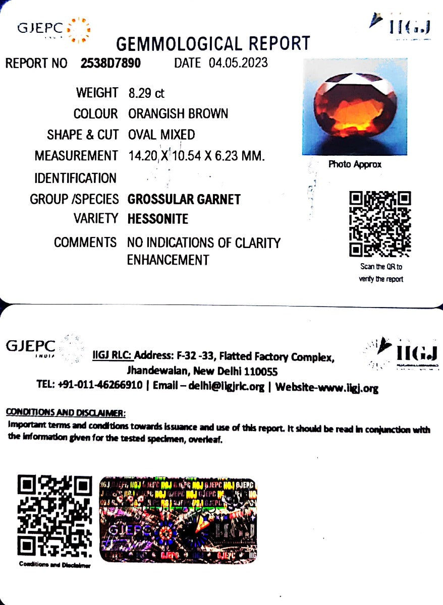 8.29/CT Natural Govt. Lab Certified Ceylonese Gomed-(1221)