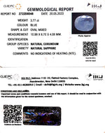 Load image into Gallery viewer, 3.77/CT Natural Blue Sapphire with Govt Lab Certificate (6771)