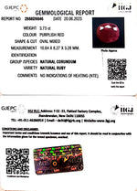 Load image into Gallery viewer, 3.73/CT Natural Mozambique Ruby with Govt. Lab Certificate (RUBY9U)