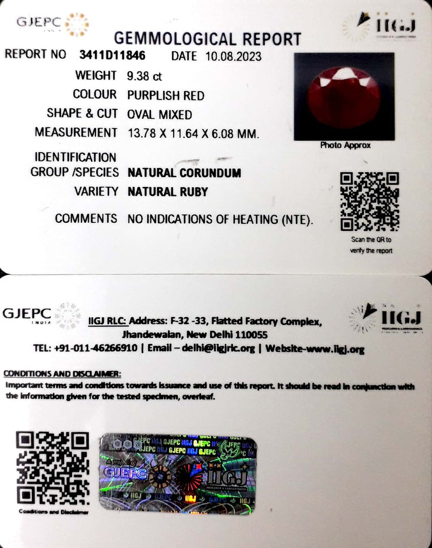 9.38/CT Natural Neo Burma Ruby with Govt. Lab Certificate (5661)
