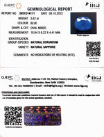 Load image into Gallery viewer, 3.62/Carat Natural Blue Sapphire with Govt Lab Certificate (6771)