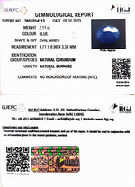 Load image into Gallery viewer, 2.11/Carat Natural Blue Sapphire with Govt Lab Certificate (8991)