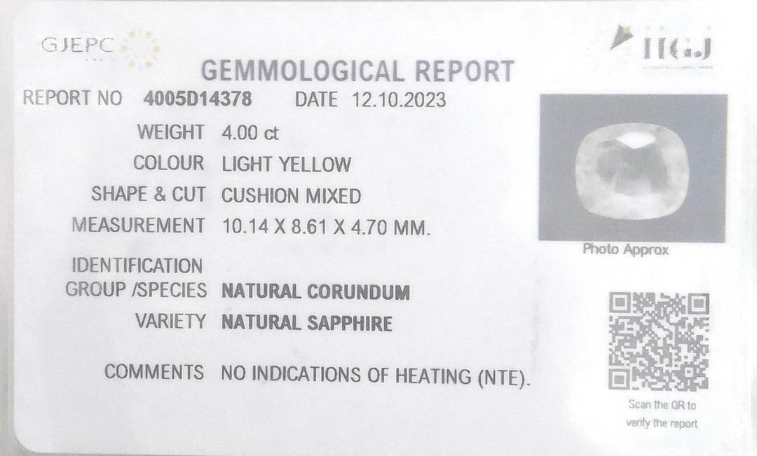 4.00/CT Natural Ceylonese Pukhraj with Govt Lab Certificate (16650)