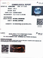Load image into Gallery viewer, 3.85/Carat Natural Blue Sapphire with Govt Lab Certificate (23310)