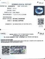 Load image into Gallery viewer, 5.81/CT Natural Blue Sapphire with Govt Lab Certificate-34410